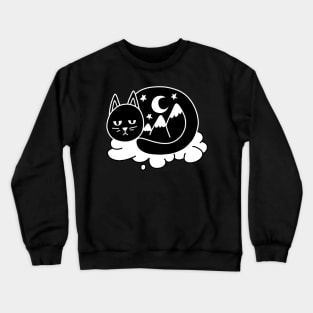 Black Cat Nature Night Crewneck Sweatshirt